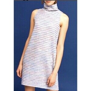 Anthropologie Akemi & Kin Pastel Stripe Mock Neck Tunic Dress Size Small
